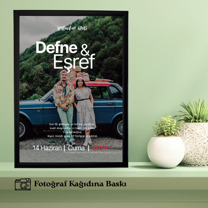 Sevgiliye ve Dostuna Özel Tekli Ahşap Film Tablosu 2 (fotoğraflı)