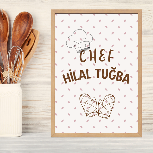 İsimli Chef Tekli Ahşap Tablo