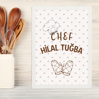 İsimli Chef Tekli Ahşap Tablo