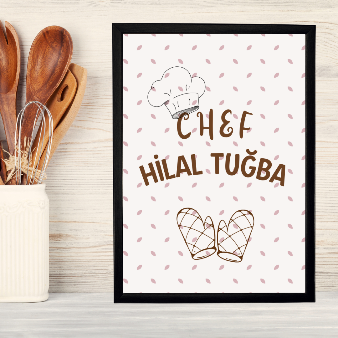 İsimli Chef Tekli Ahşap Tablo