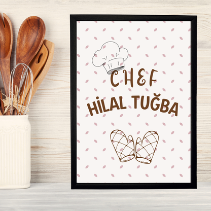 İsimli Chef Tekli Ahşap Tablo
