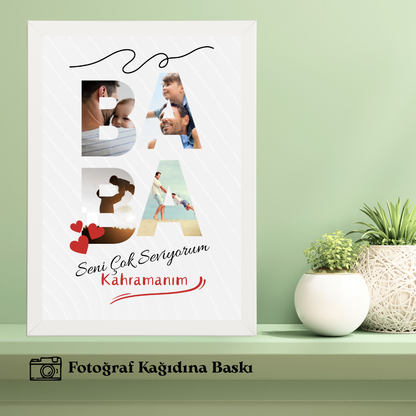 Babaya Özel Tekli Ahşap Tablo 2 (fotoğraflı)