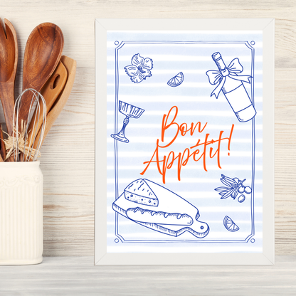 Bon Appetit 2 Ahşap Çerçeve Oda-Mutfak Tablosu