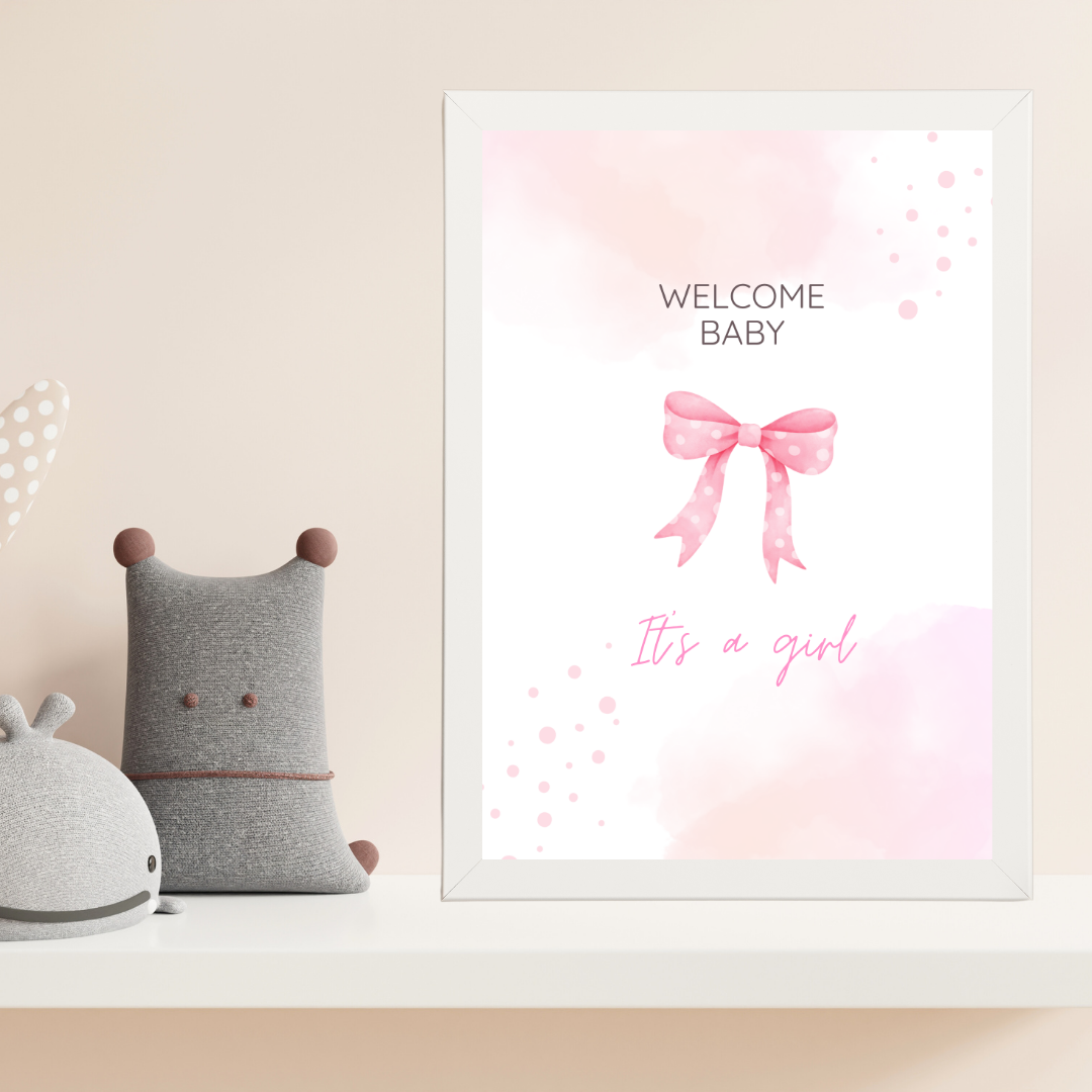 Welcome Baby Girl Çocuk Odası Ahşap Tablo