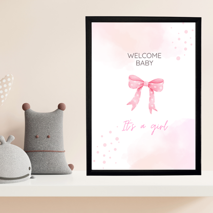 Welcome Baby Girl Çocuk Odası Ahşap Tablo