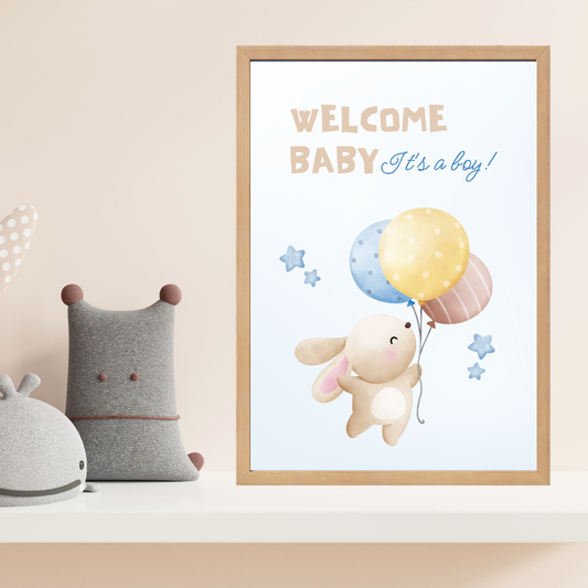 Welcome Baby Boy Çocuk Odası Ahşap Tablo