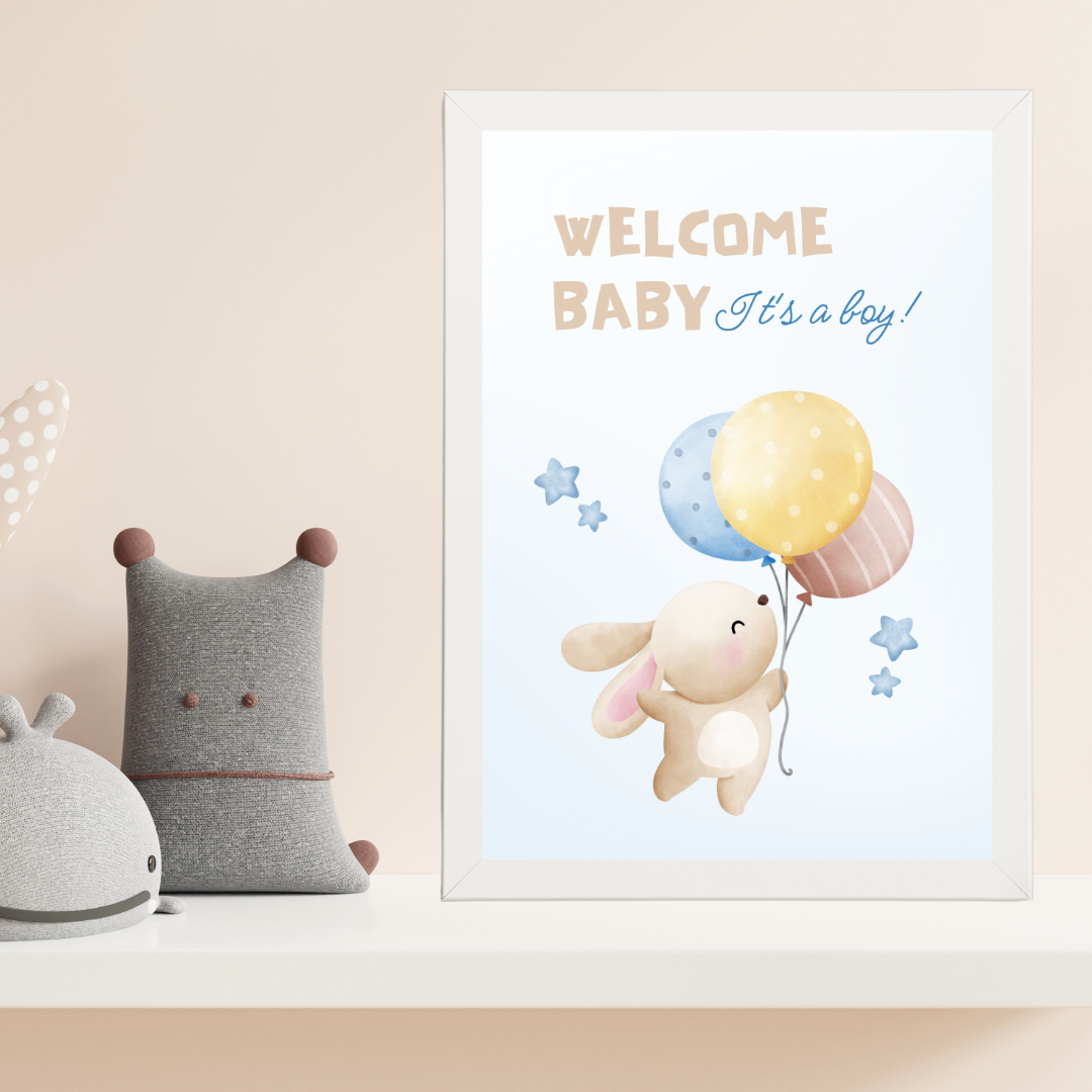 Welcome Baby Boy Çocuk Odası Ahşap Tablo