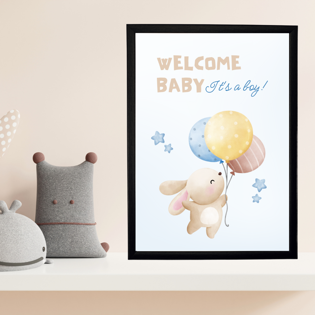 Welcome Baby Boy Çocuk Odası Ahşap Tablo