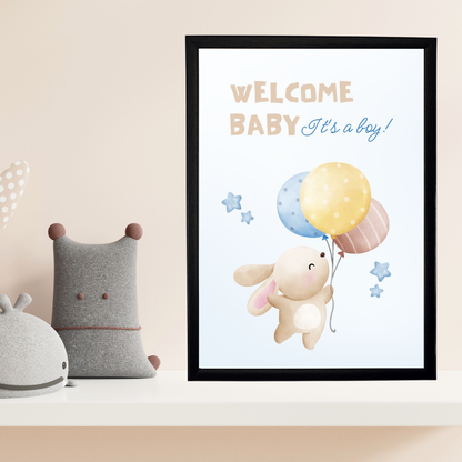 Welcome Baby Boy Çocuk Odası Ahşap Tablo