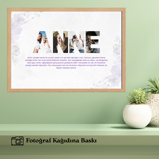 Anneye Özel Tekli Ahşap Tablo 1 (fotoğraflı)