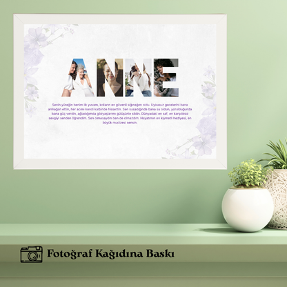 Anneye Özel Tekli Ahşap Tablo 1 (fotoğraflı)