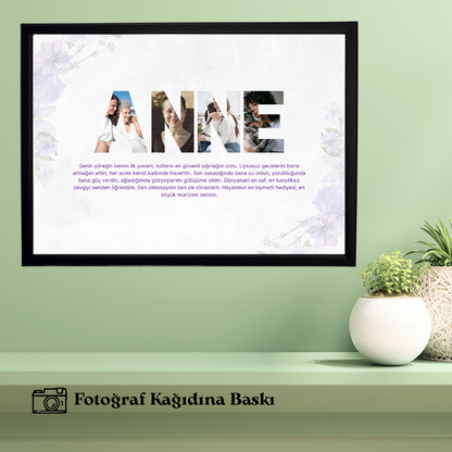 Anneye Özel Tekli Ahşap Tablo 1 (fotoğraflı)