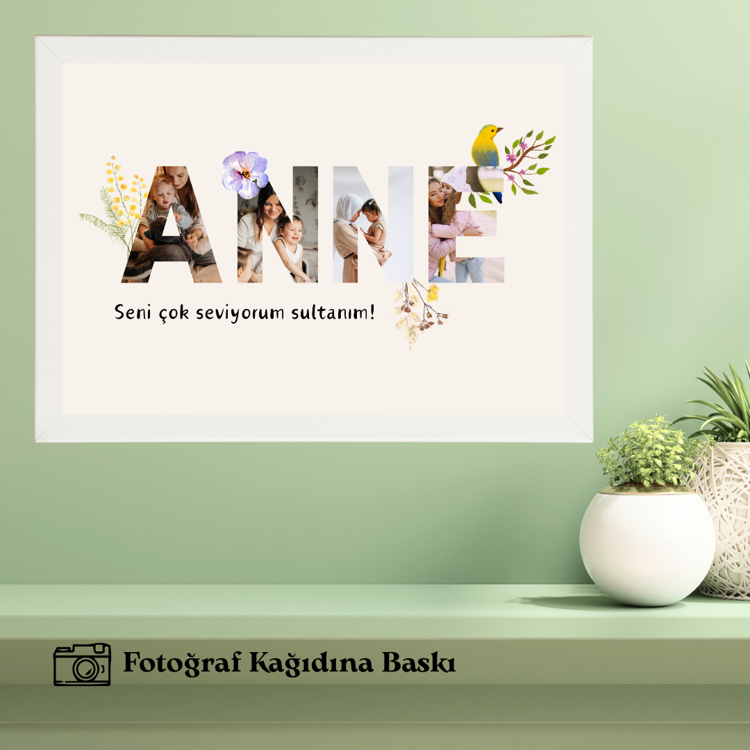Anneye Özel Tekli Ahşap Tablo 2 (fotoğraflı)